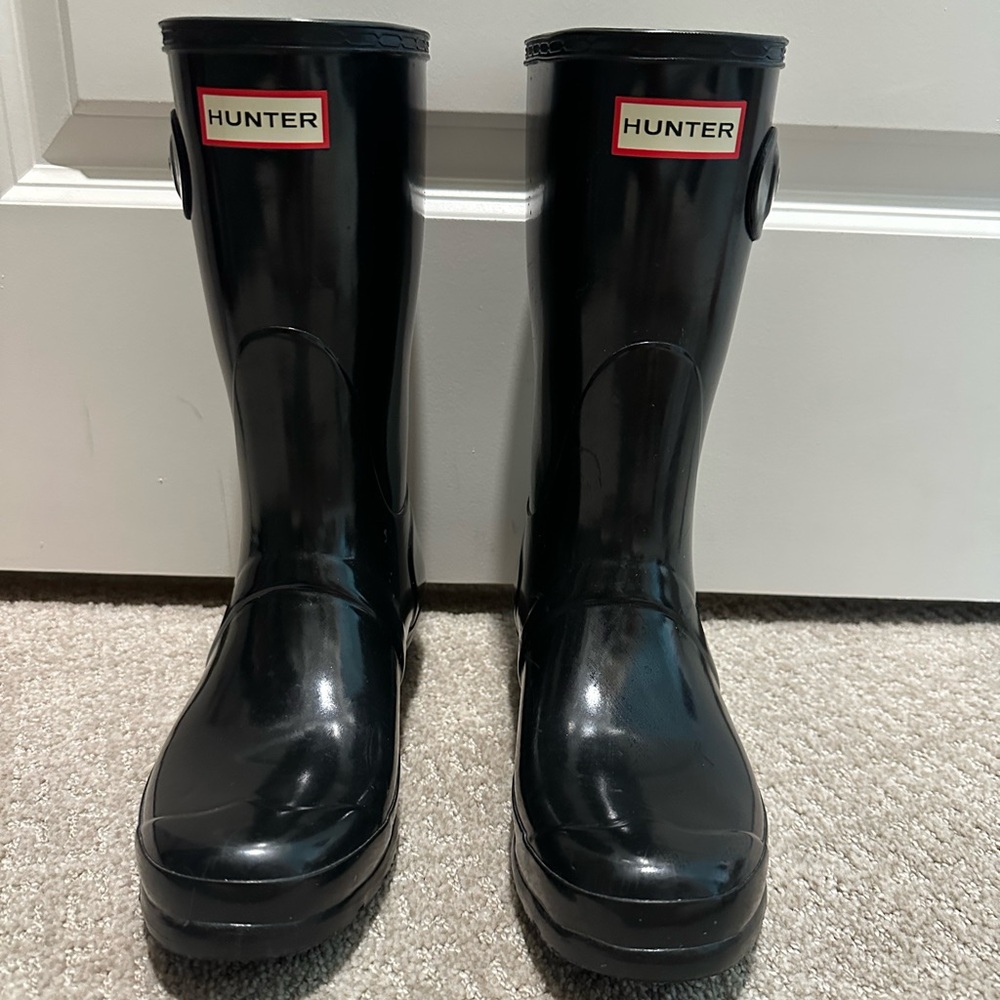 Hunter Glossy Black Waterproof Boots